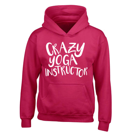 Crazy yoga instructor children's pink hoodie 12-13 Years