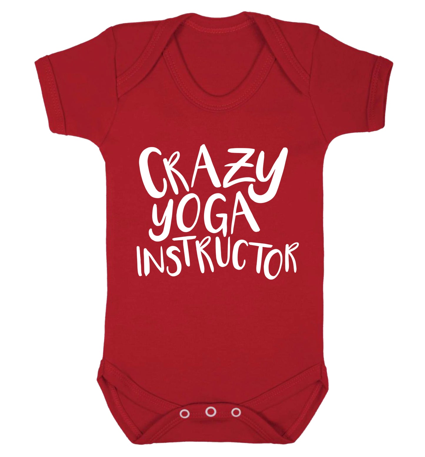 Crazy yoga instructor Baby Vest red 18-24 months