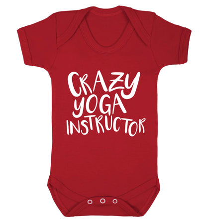 Crazy yoga instructor Baby Vest red 18-24 months