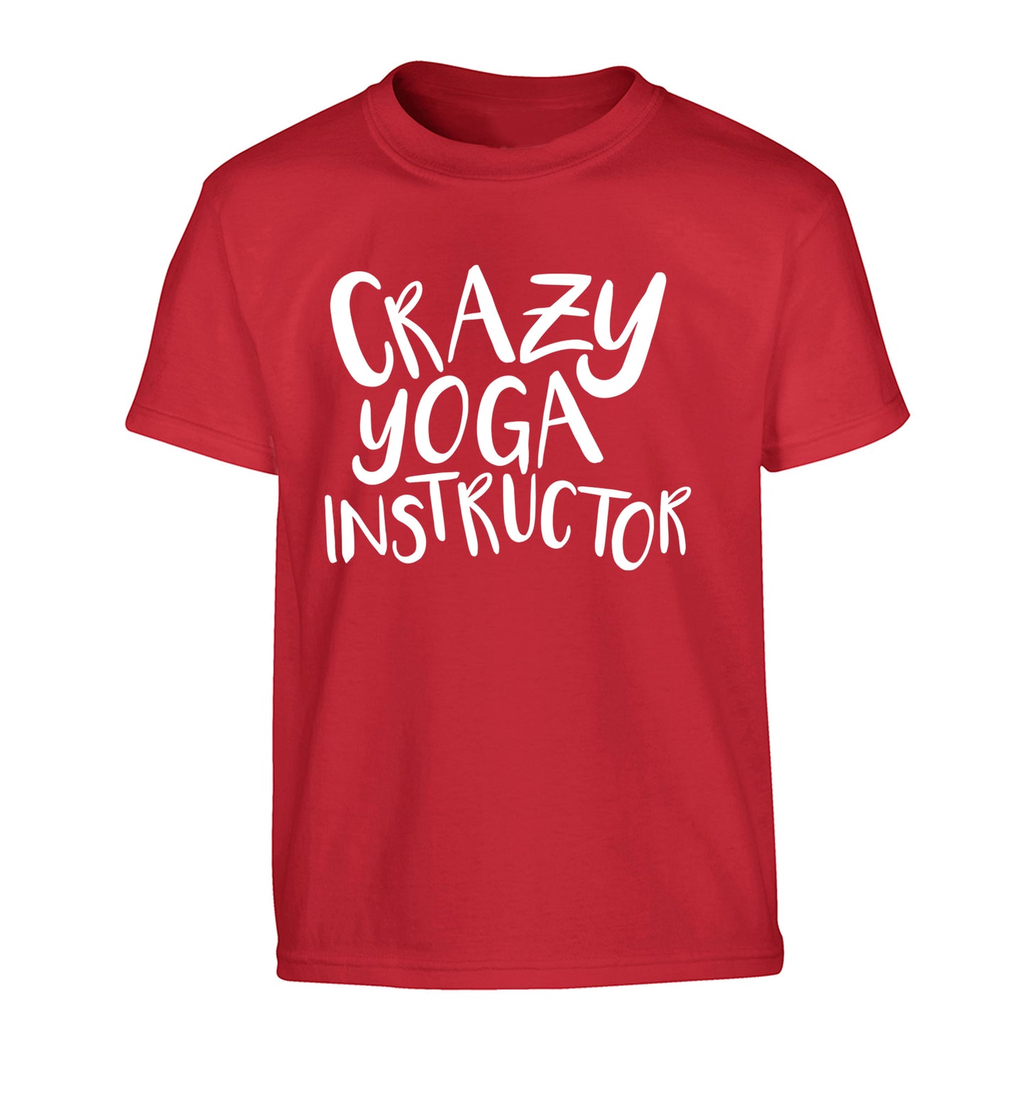 Crazy yoga instructor Children's red Tshirt 12-13 Years