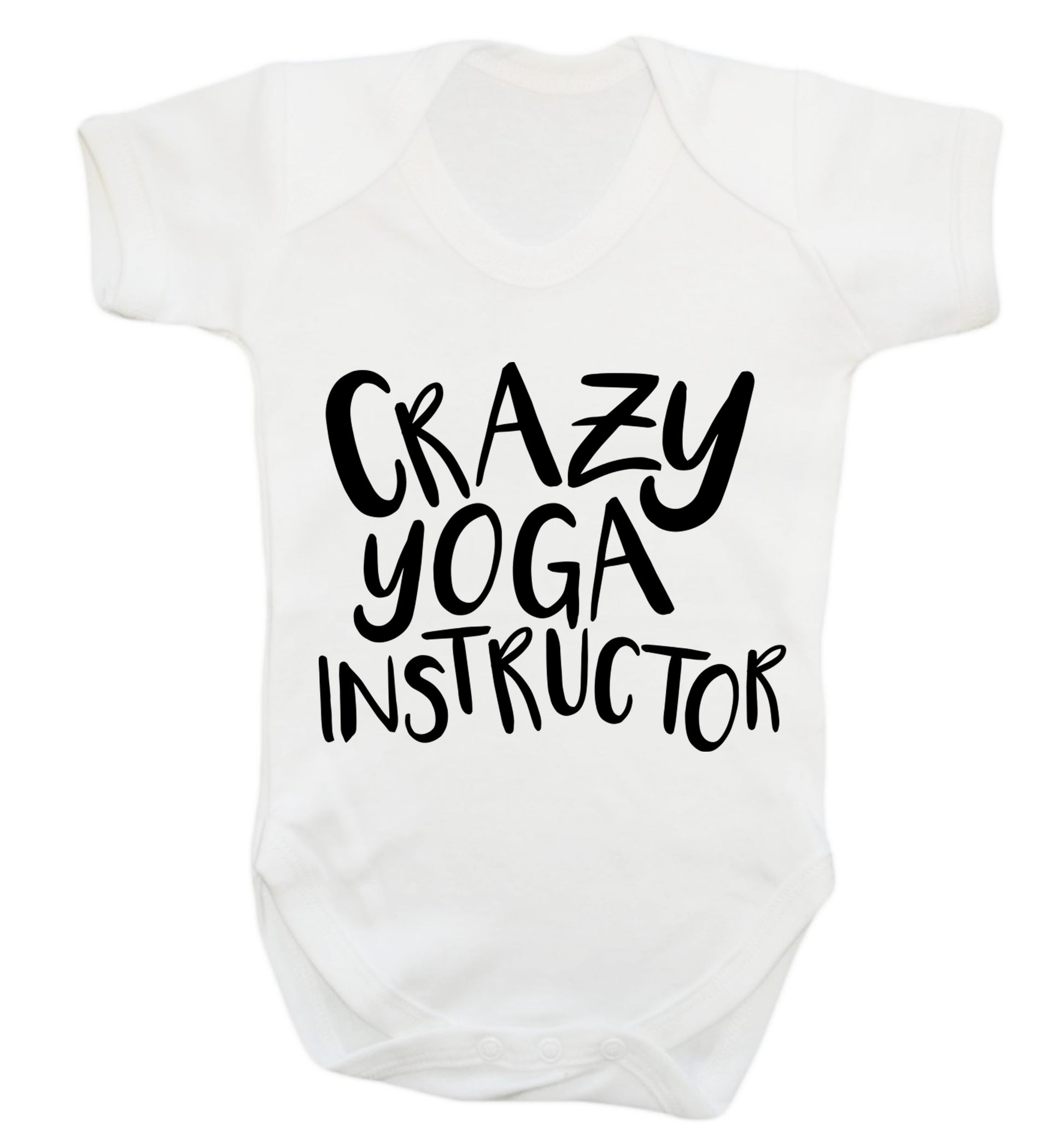 Crazy yoga instructor Baby Vest white 18-24 months