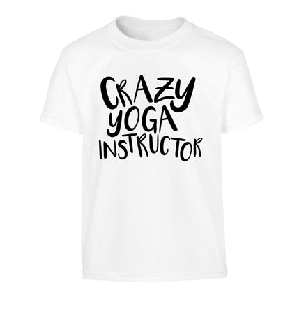 Crazy yoga instructor Children's white Tshirt 12-13 Years