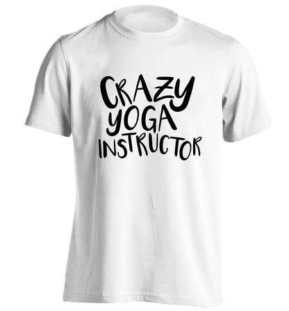 Crazy yoga instructor adults unisex white Tshirt 2XL