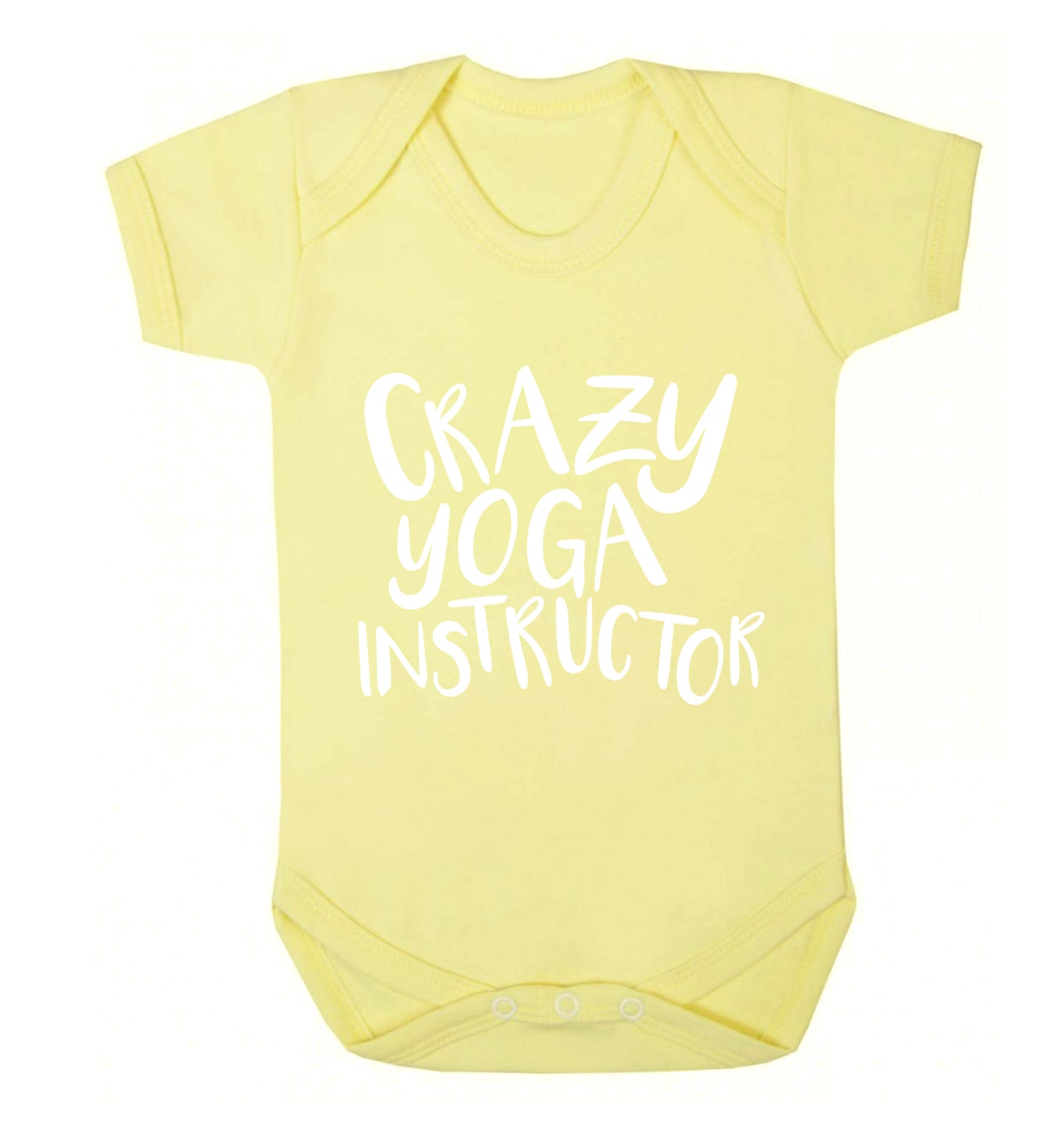 Crazy yoga instructor Baby Vest pale yellow 18-24 months