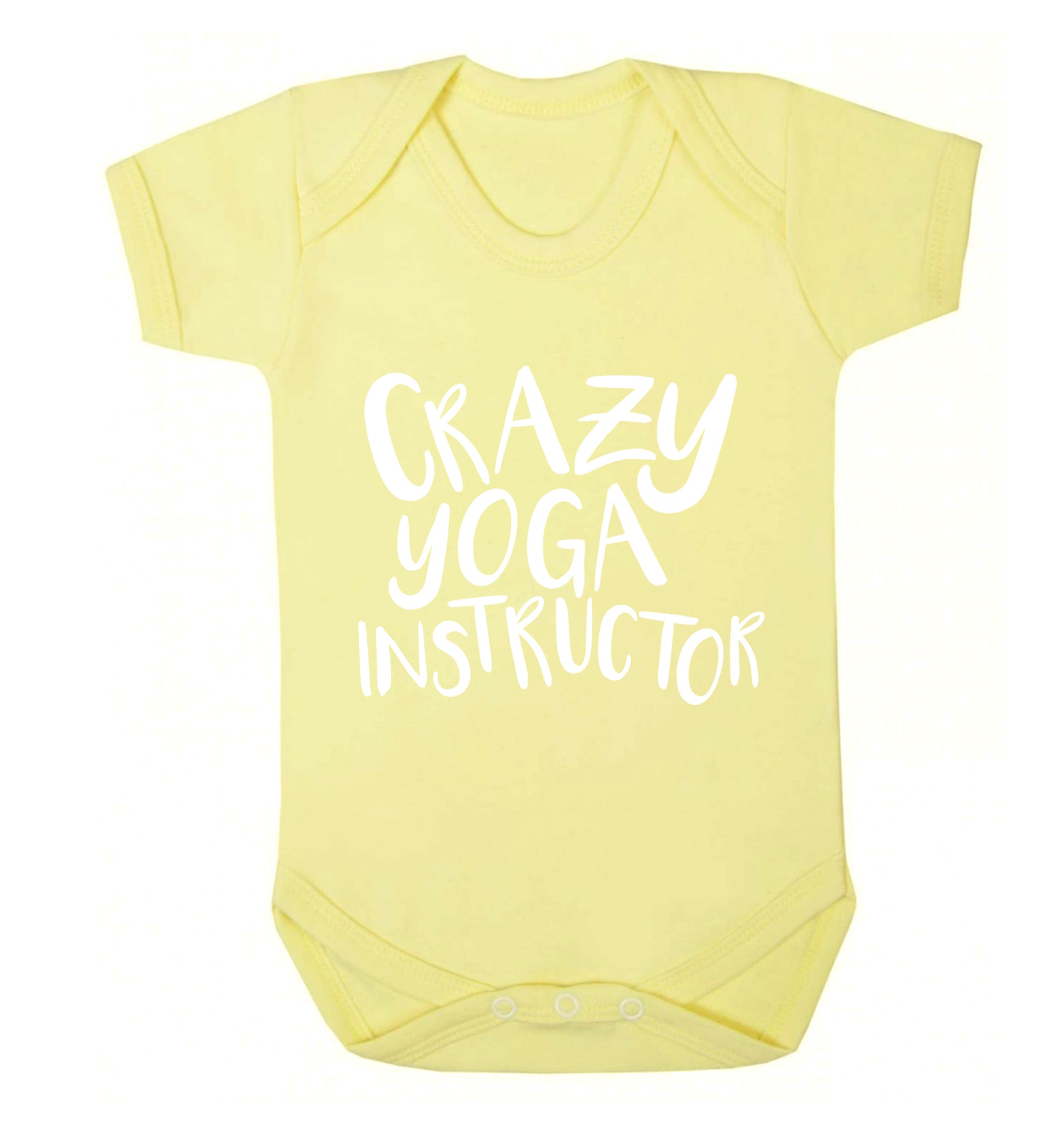 Crazy yoga instructor Baby Vest pale yellow 18-24 months