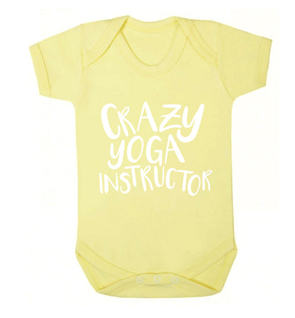 Crazy yoga instructor Baby Vest pale yellow 18-24 months