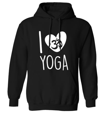 I love yoga adults unisex black hoodie 2XL