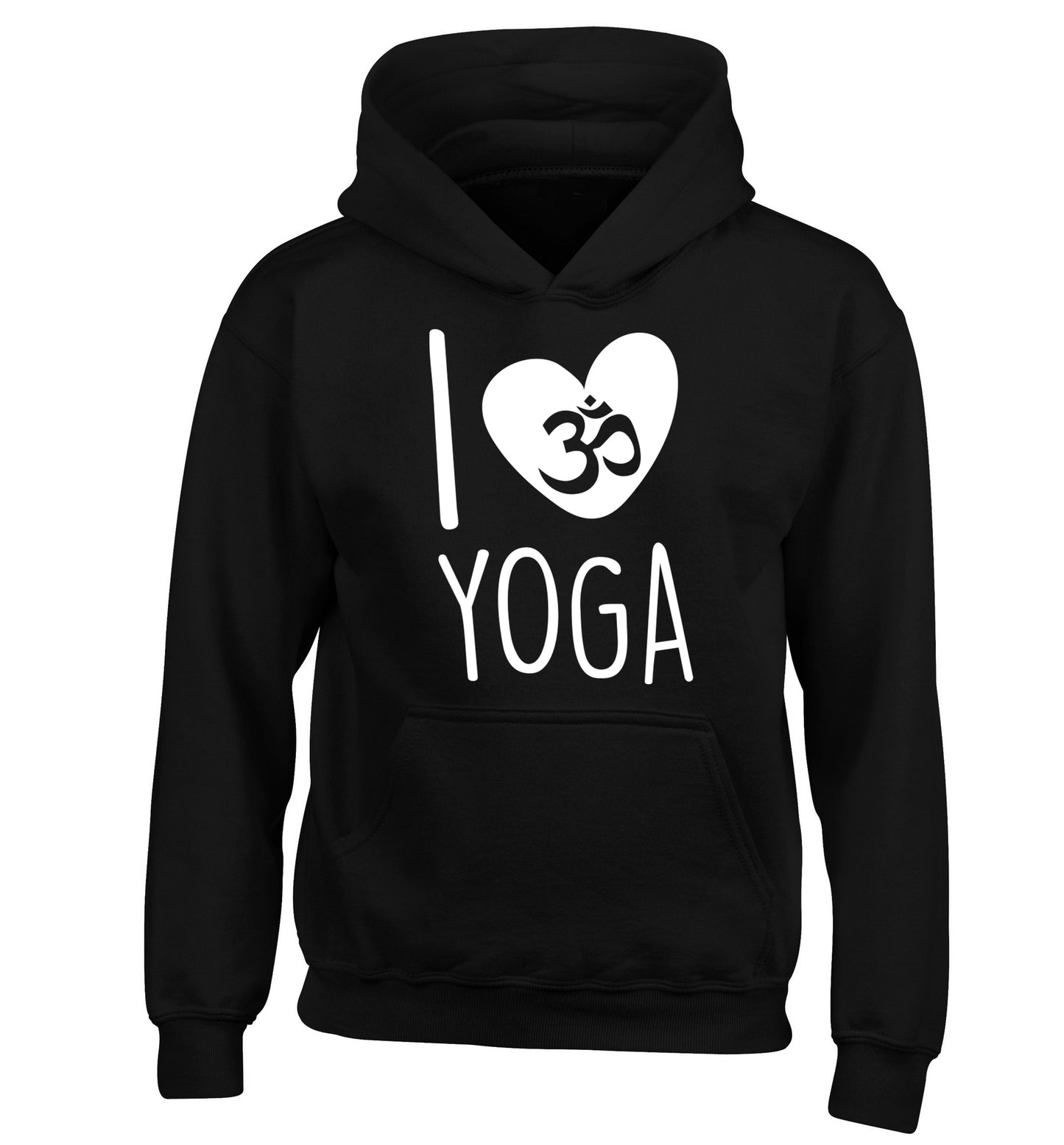 I love yoga children's black hoodie 12-13 Years