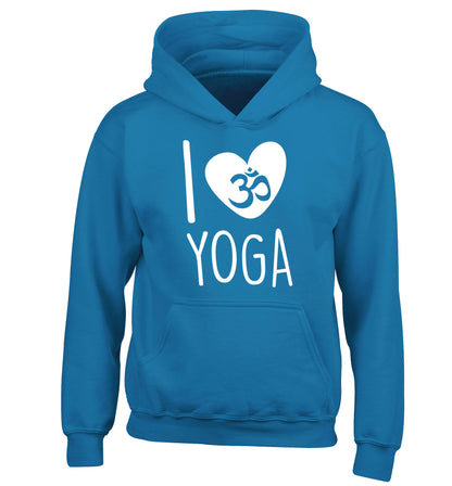 I love yoga children's blue hoodie 12-13 Years
