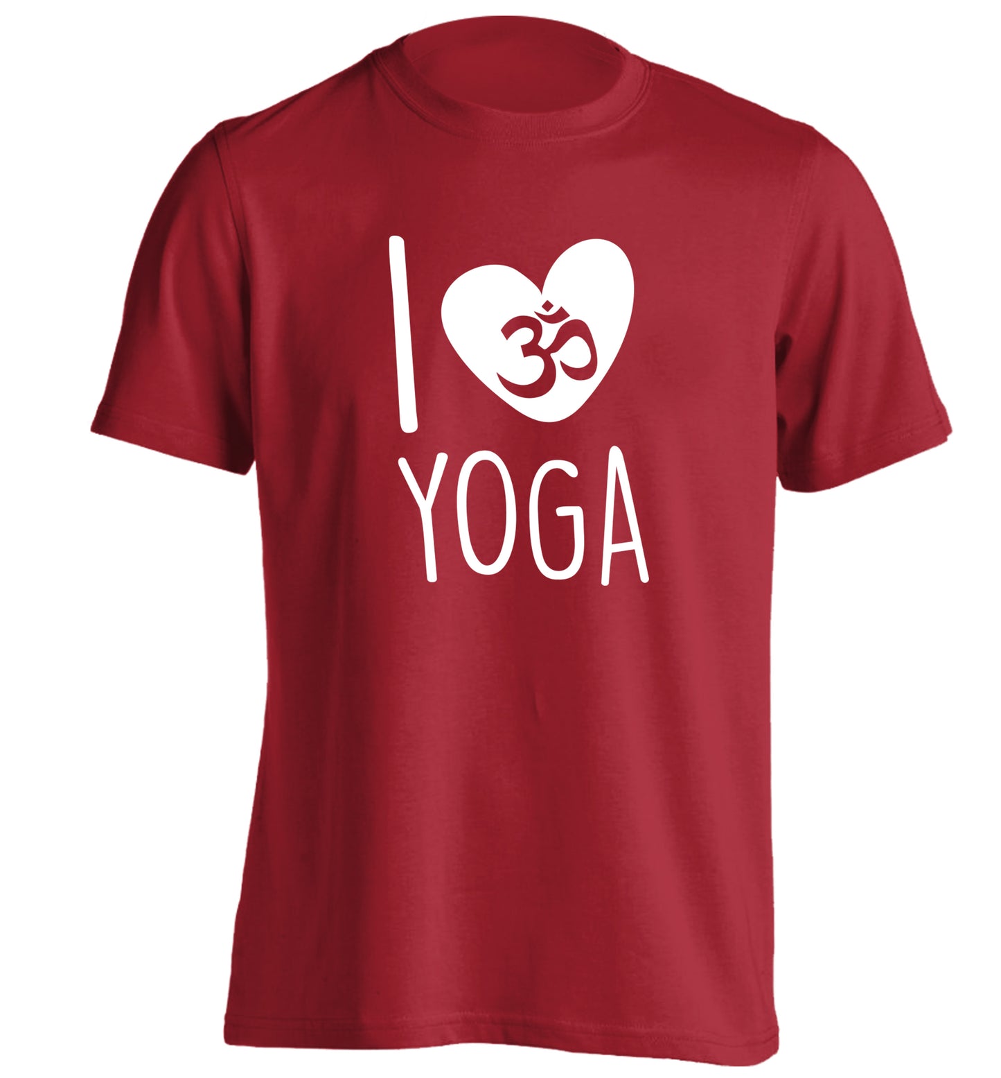 I love yoga adults unisex red Tshirt 2XL