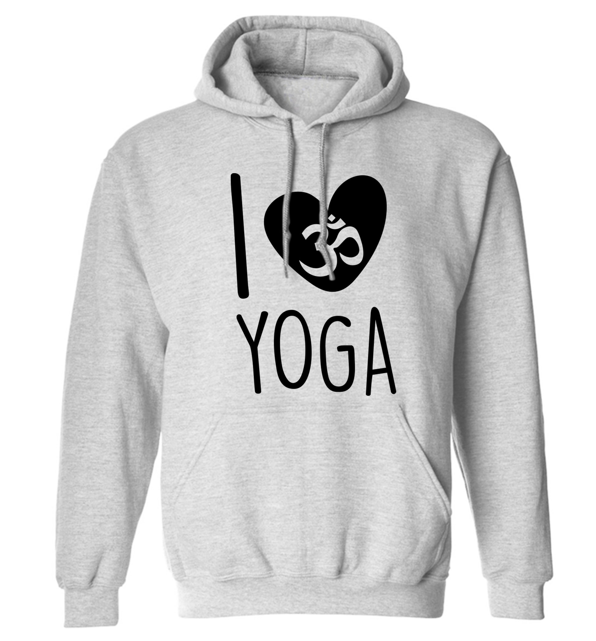 I love yoga adults unisex grey hoodie 2XL
