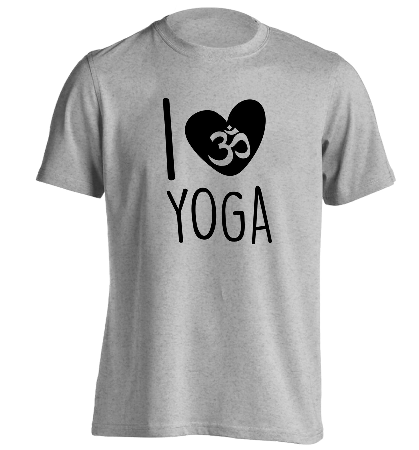 I love yoga adults unisex grey Tshirt 2XL