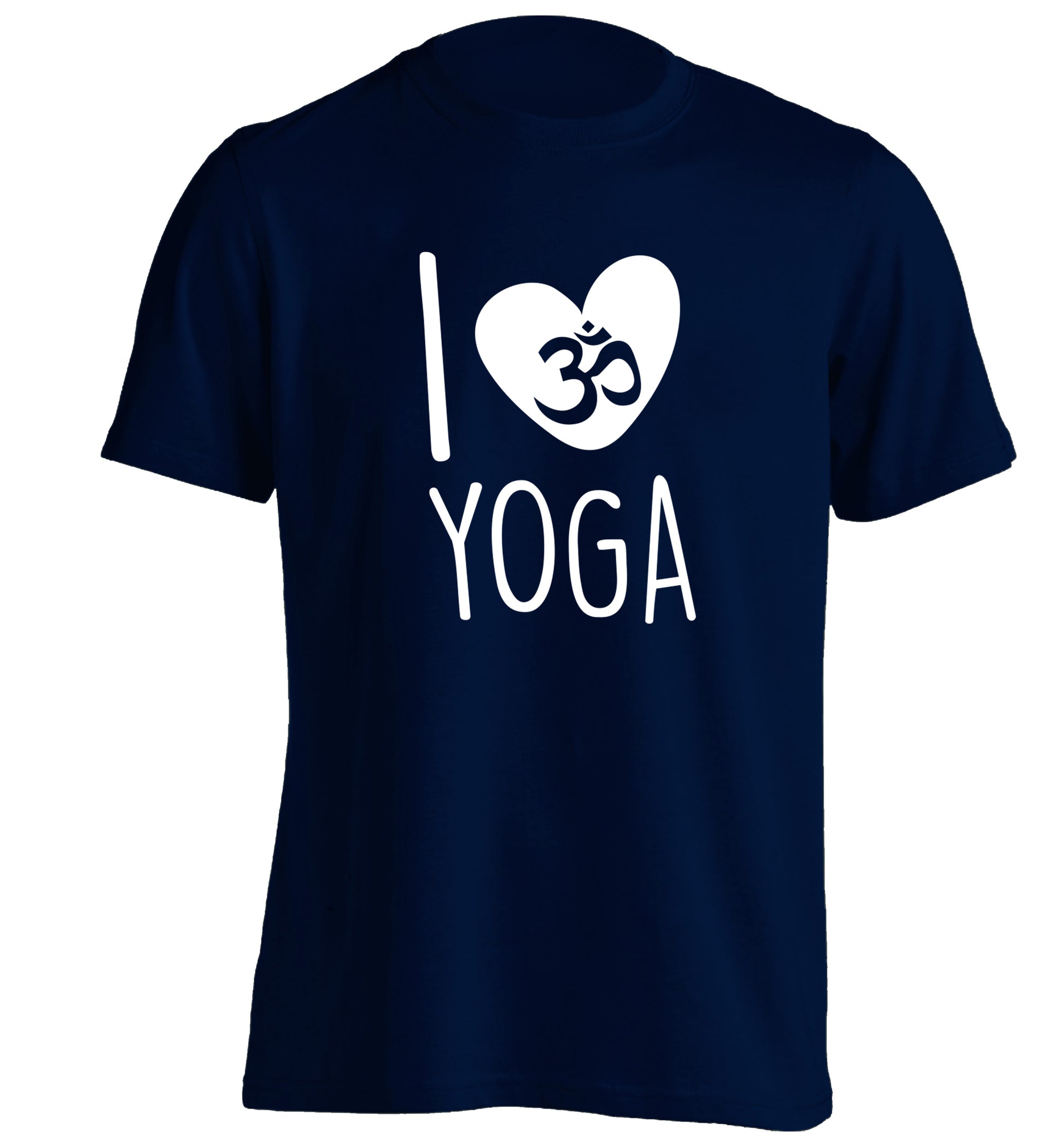 I love yoga adults unisex navy Tshirt 2XL