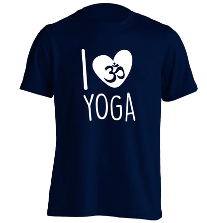 I love yoga adults unisex navy Tshirt 2XL