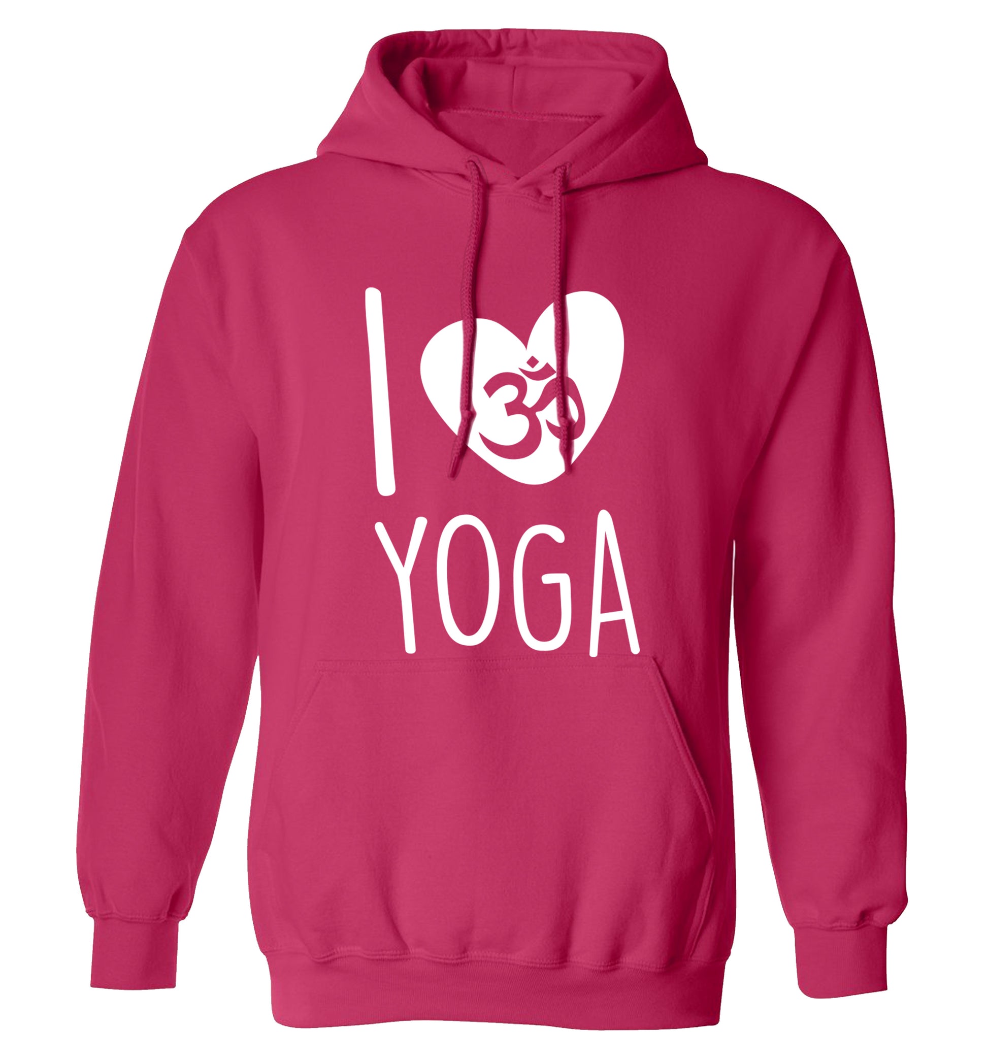 I love yoga adults unisex pink hoodie 2XL