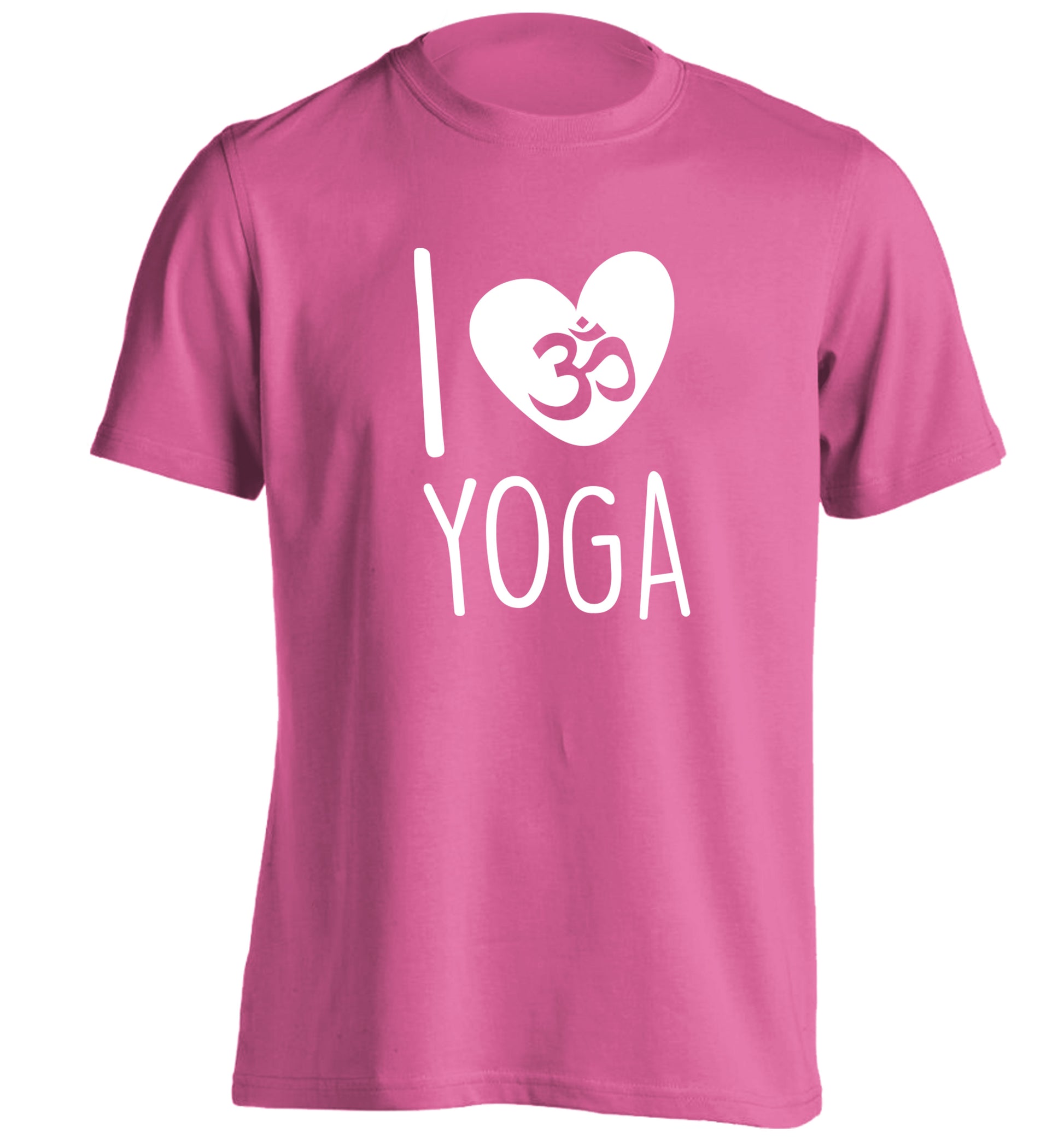 I love yoga adults unisex pink Tshirt 2XL