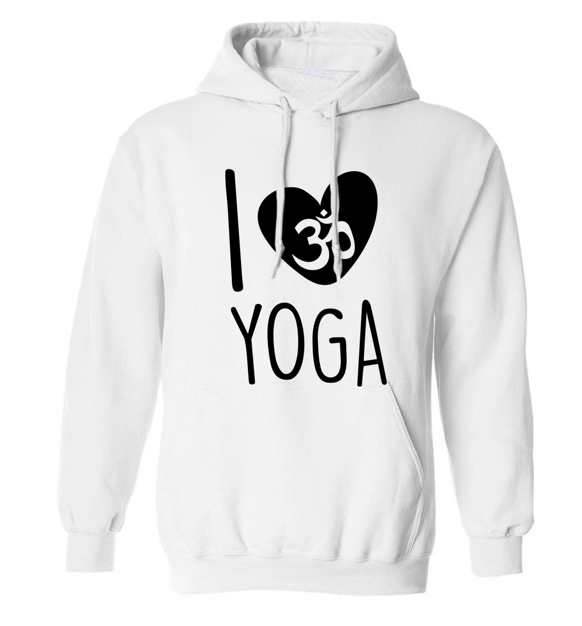 I love yoga adults unisex white hoodie 2XL