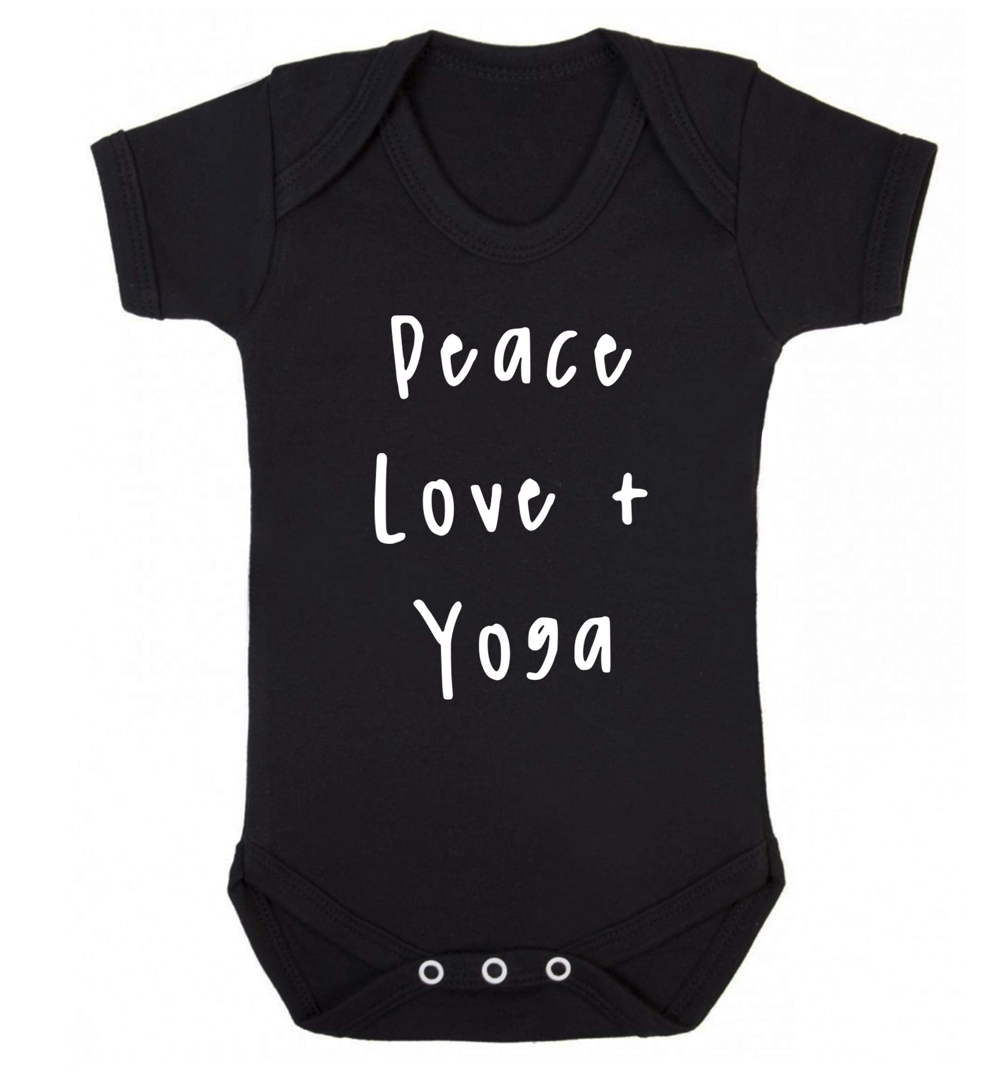 Peace love and yoga Baby Vest black 18-24 months