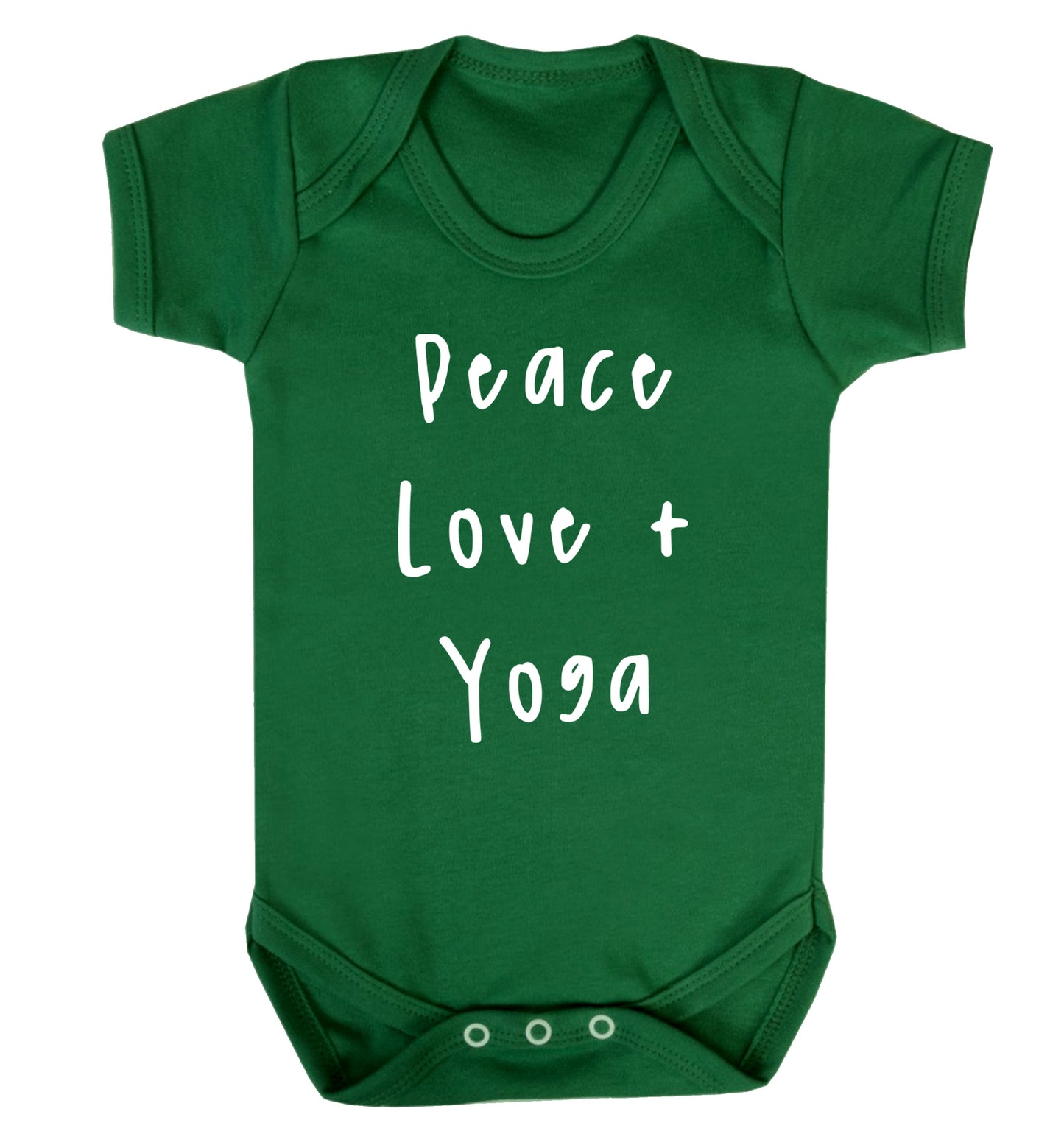 Peace love and yoga Baby Vest green 18-24 months