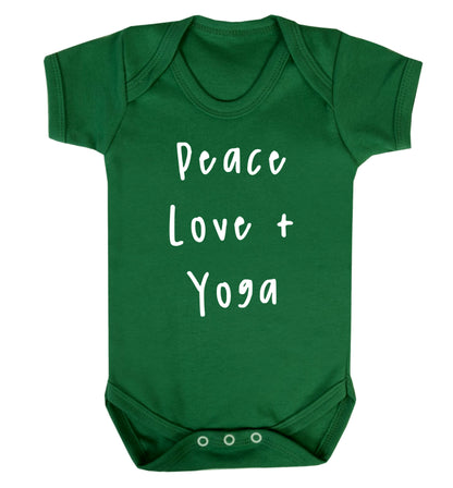 Peace love and yoga Baby Vest green 18-24 months