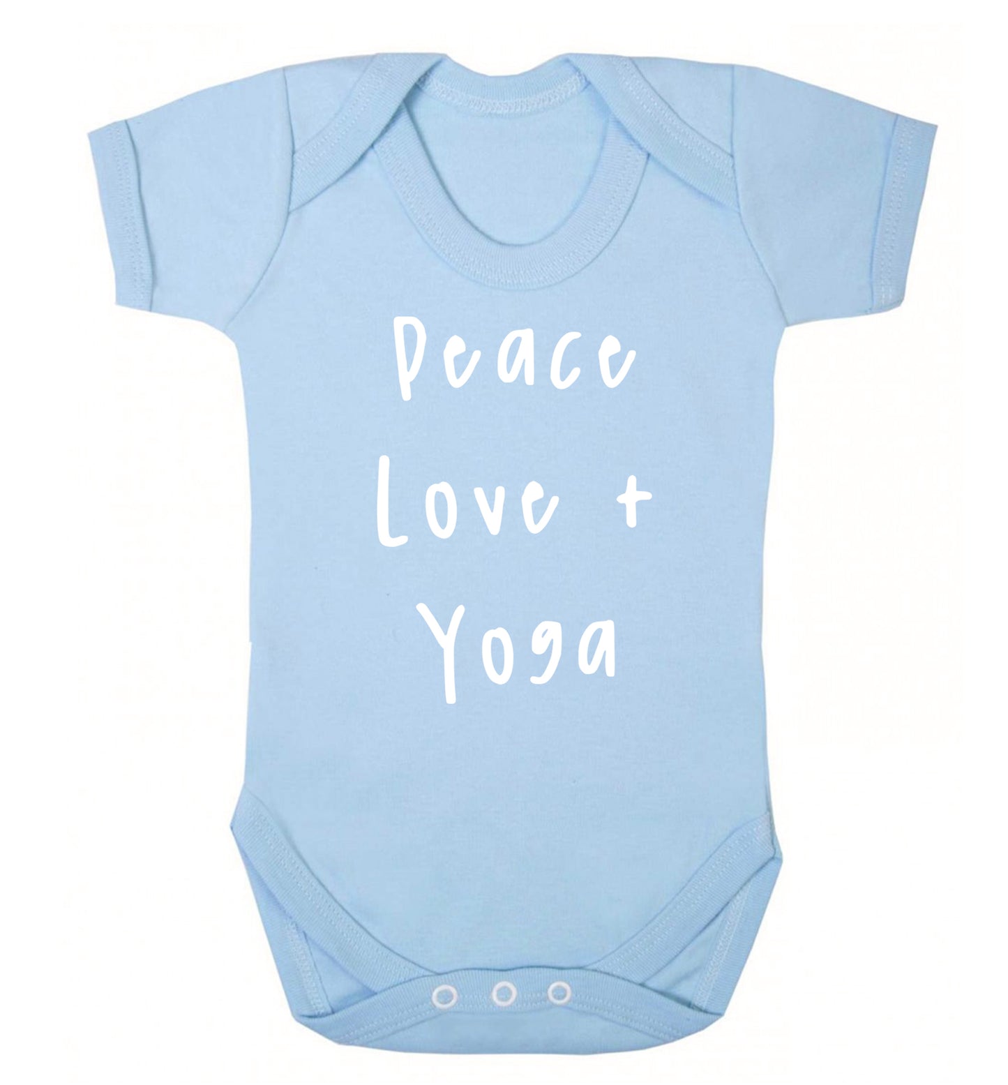 Peace love and yoga Baby Vest pale blue 18-24 months