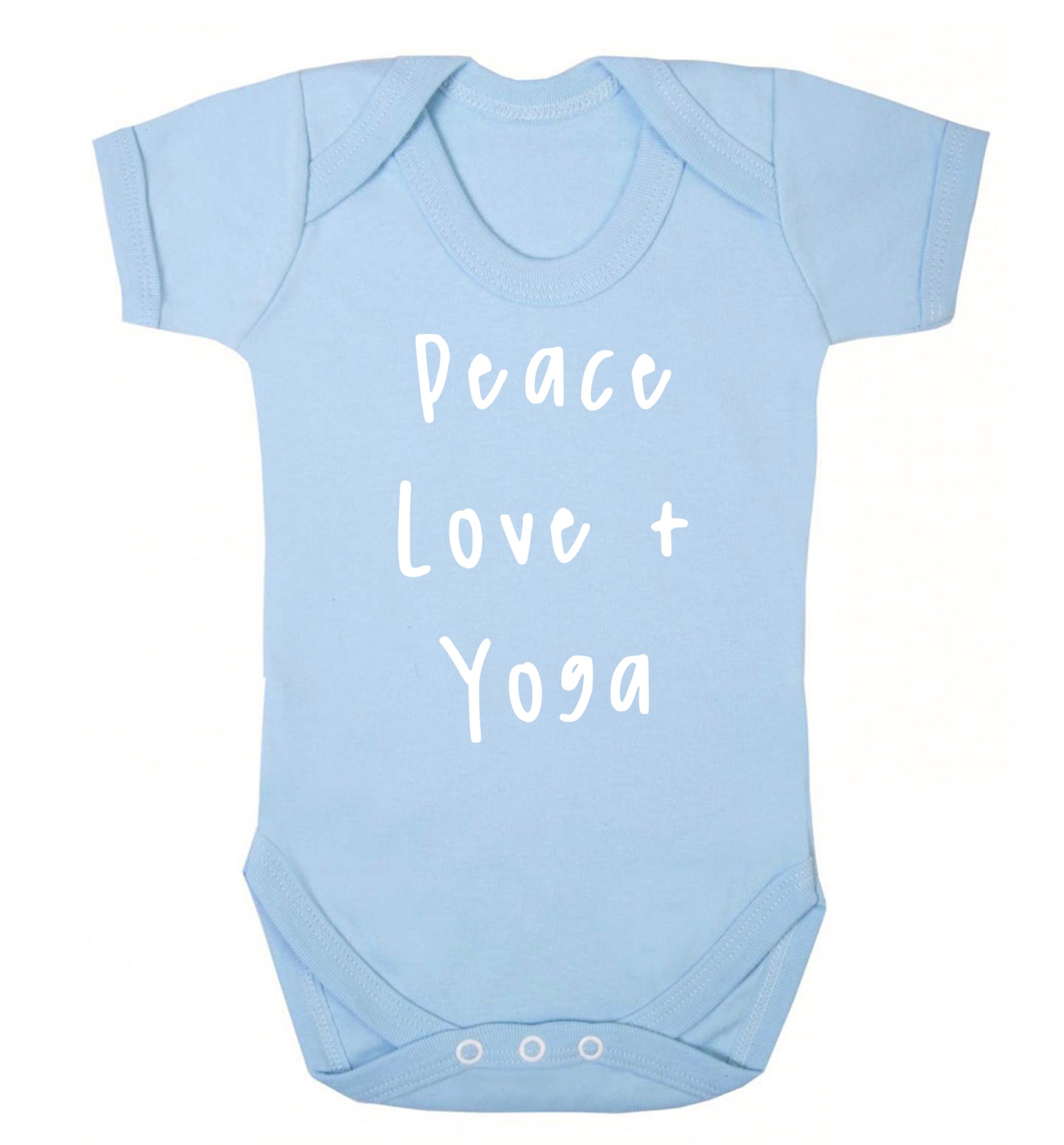 Peace love and yoga Baby Vest pale blue 18-24 months