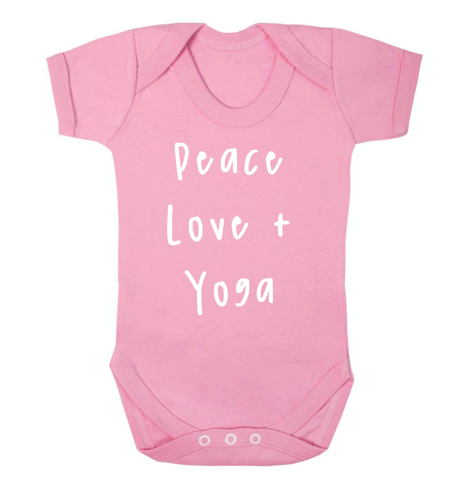 Peace love and yoga Baby Vest pale pink 18-24 months