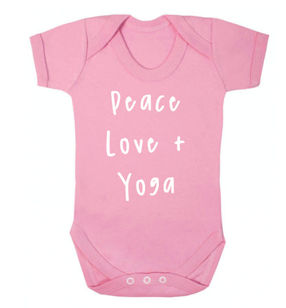 Peace love and yoga Baby Vest pale pink 18-24 months