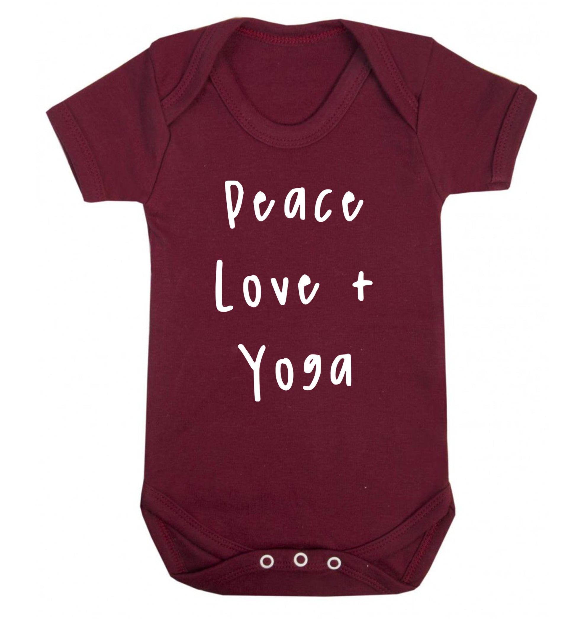 Peace love and yoga Baby Vest maroon 18-24 months