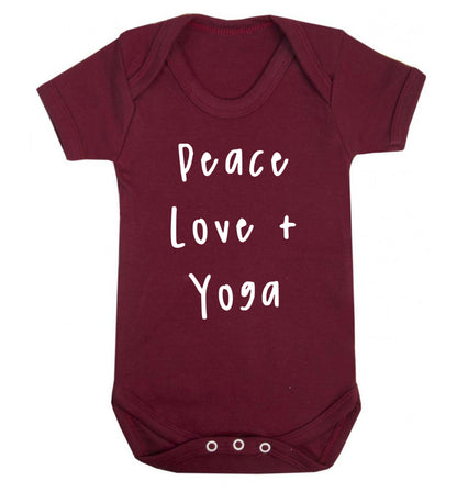 Peace love and yoga Baby Vest maroon 18-24 months