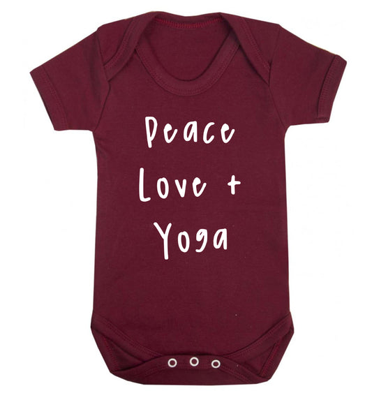 Peace love and yoga Baby Vest maroon 18-24 months