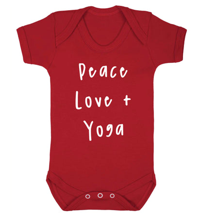 Peace love and yoga Baby Vest red 18-24 months
