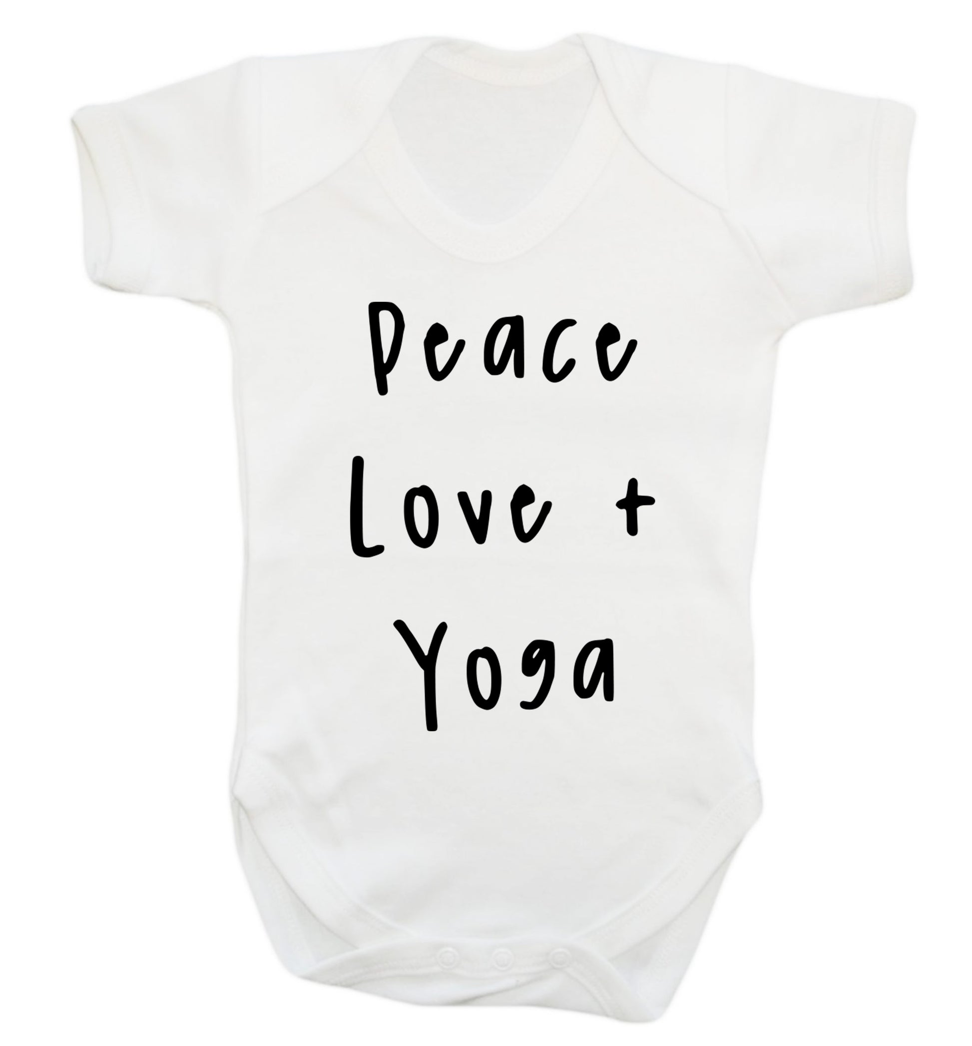 Peace love and yoga Baby Vest white 18-24 months