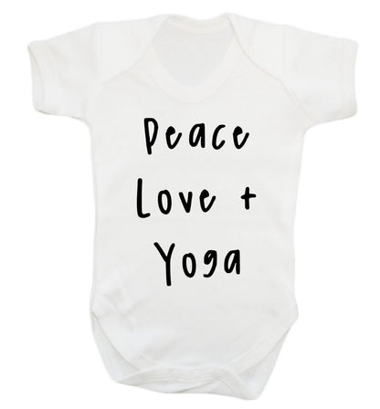 Peace love and yoga Baby Vest white 18-24 months