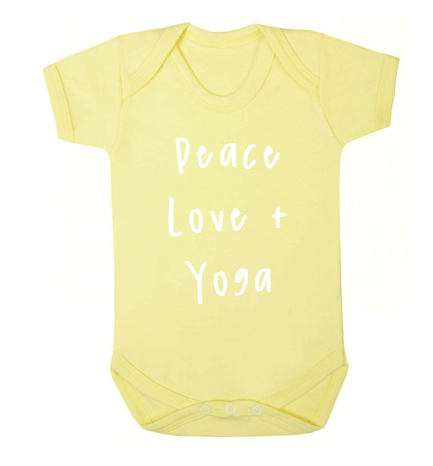 Peace love and yoga Baby Vest pale yellow 18-24 months