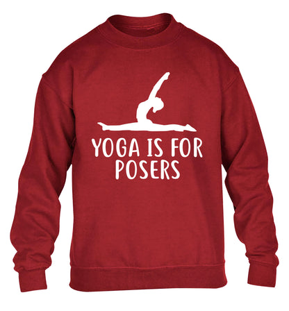 Yoga is for posers children's grey sweater 12-13 Years