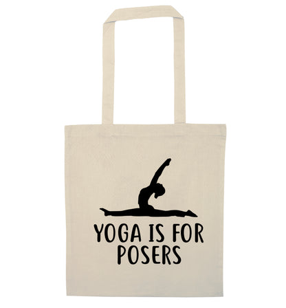 Yoga is for posers natural tote bag