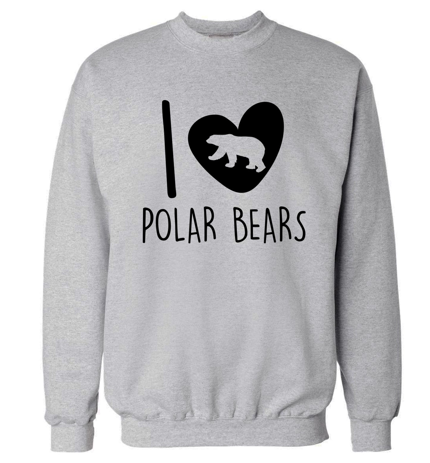 I Love Polar Bears Adult's unisex grey Sweater 2XL
