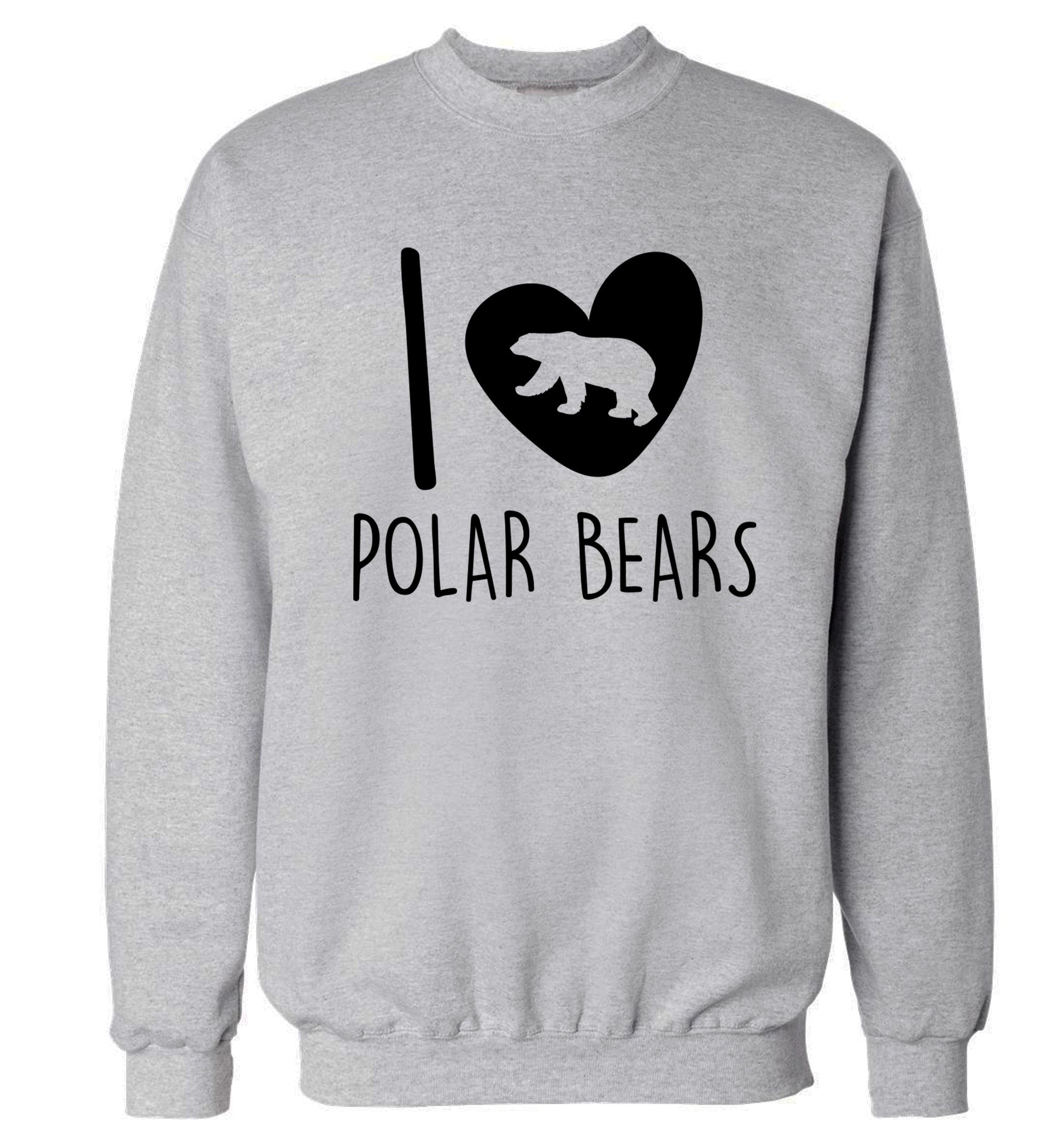 I Love Polar Bears Adult's unisex grey Sweater 2XL