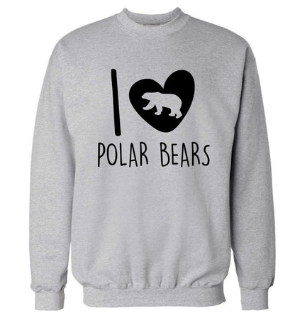 I Love Polar Bears Adult's unisex grey Sweater 2XL