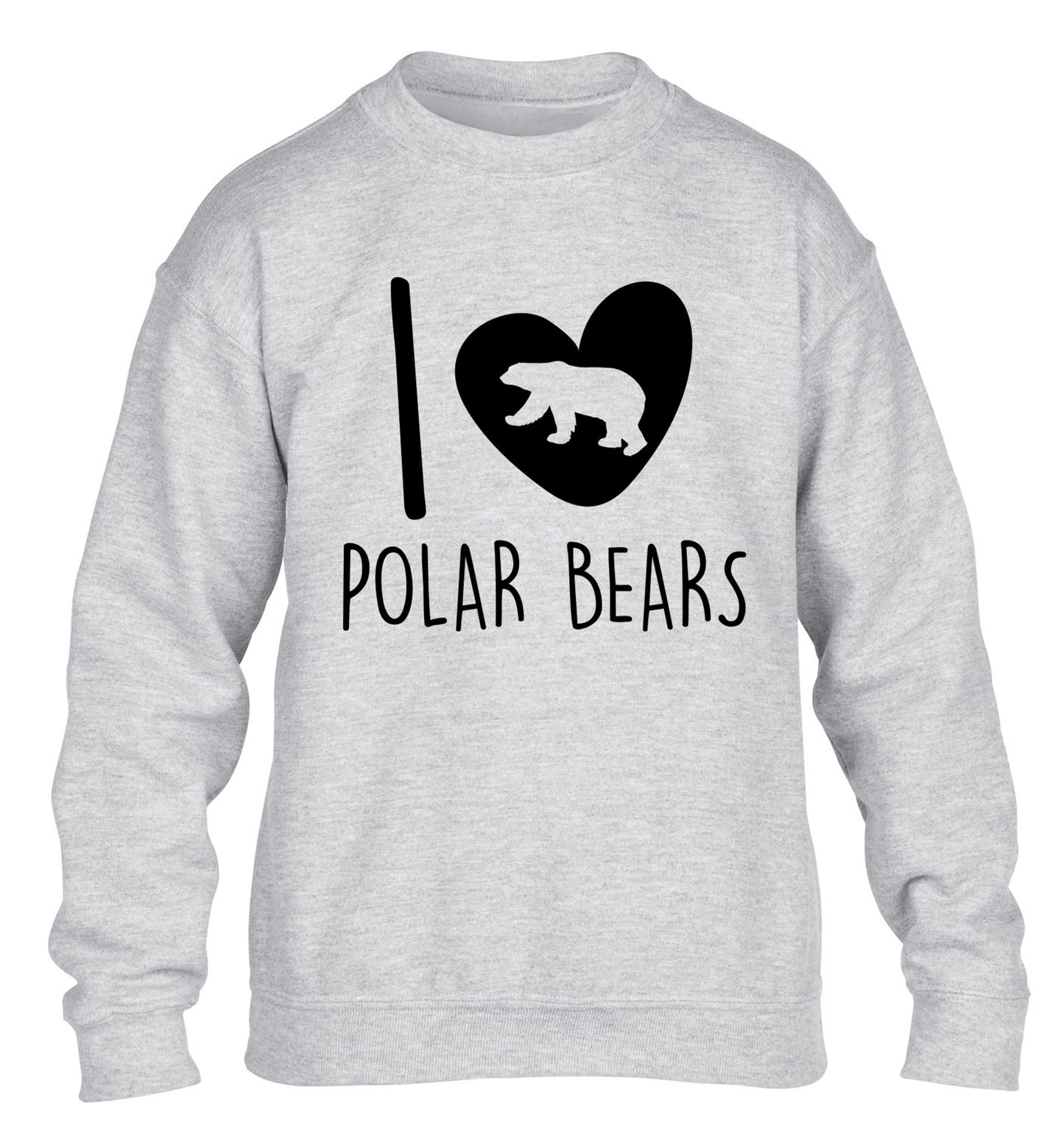 I Love Polar Bears children's grey sweater 12-13 Years
