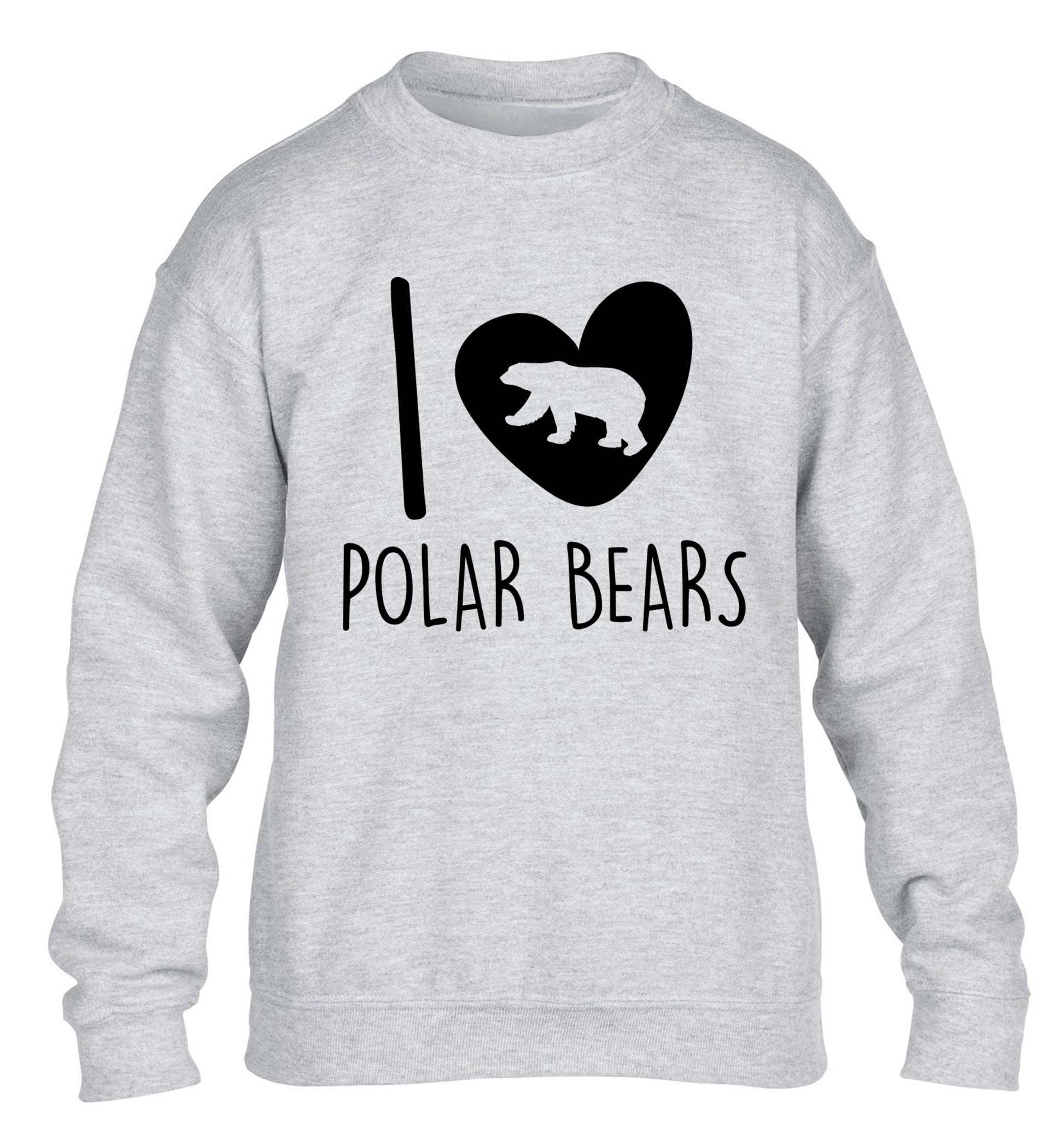 I Love Polar Bears children's grey sweater 12-13 Years