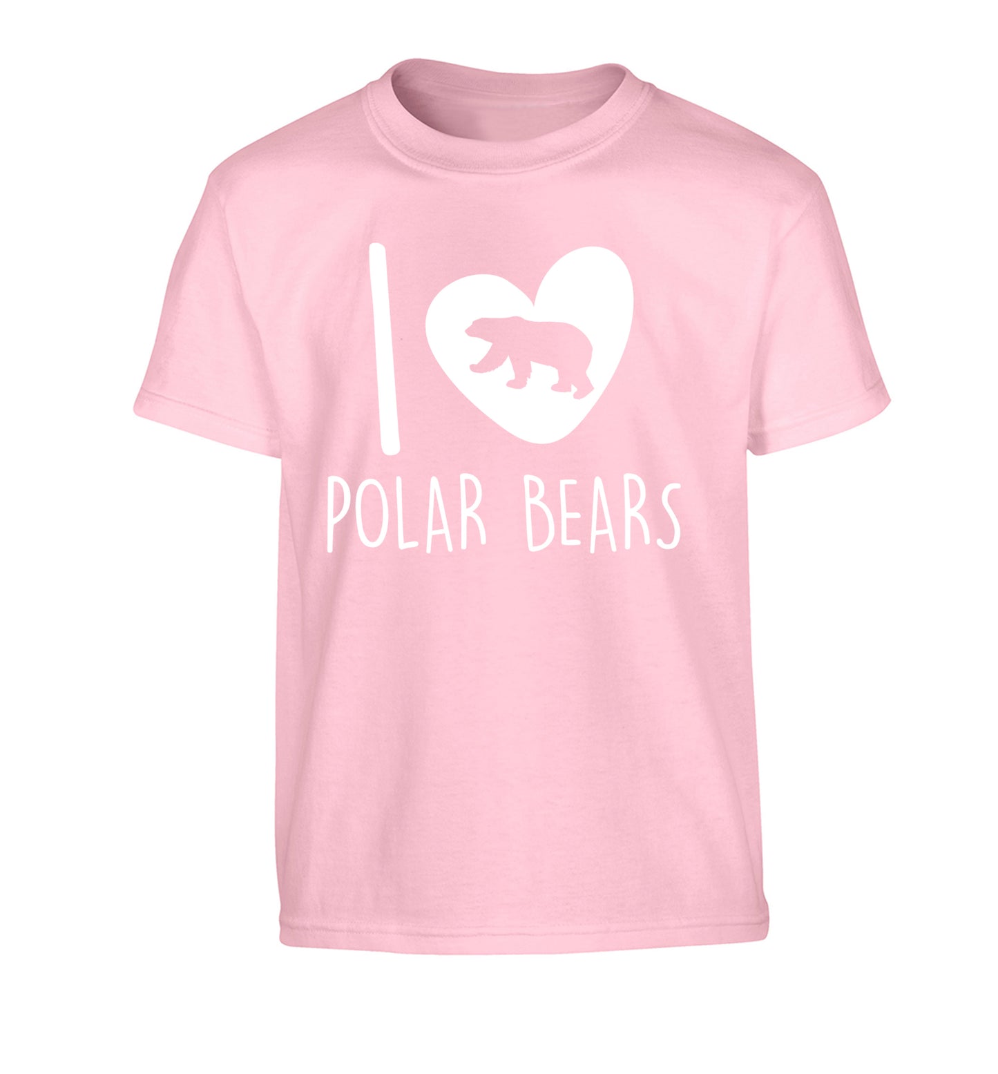 I Love Polar Bears Children's light pink Tshirt 12-13 Years