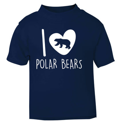 I Love Polar Bears navy Baby Toddler Tshirt 2 Years
