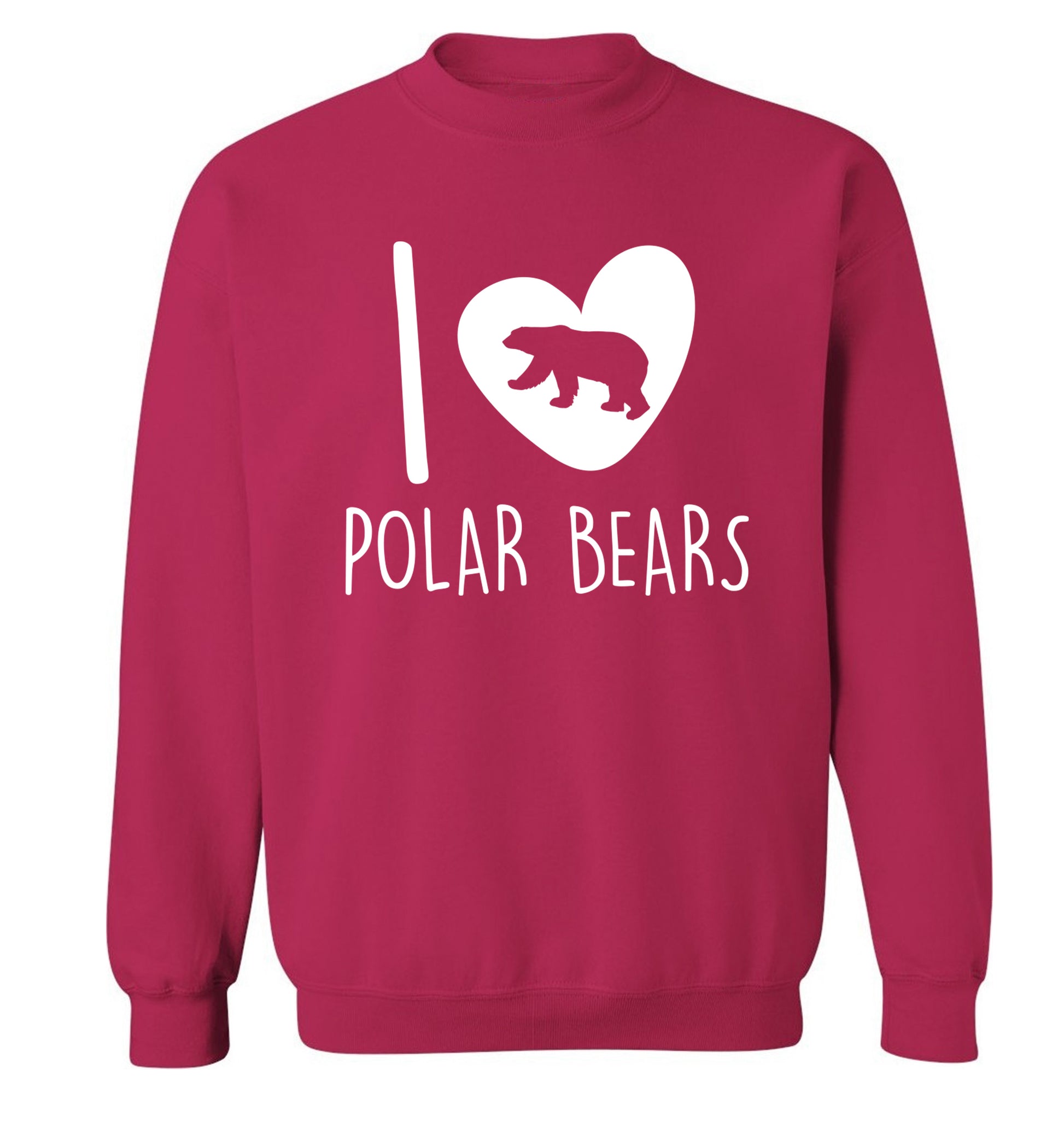 I Love Polar Bears Adult's unisex pink Sweater 2XL
