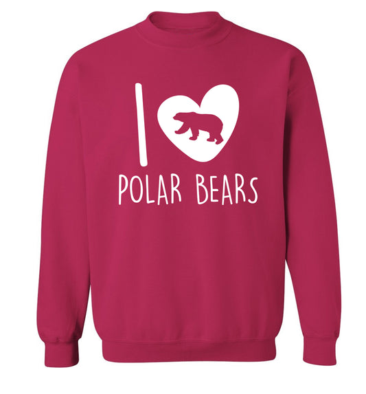 I Love Polar Bears Adult's unisex pink Sweater 2XL