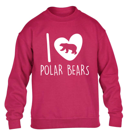 I Love Polar Bears children's pink sweater 12-13 Years