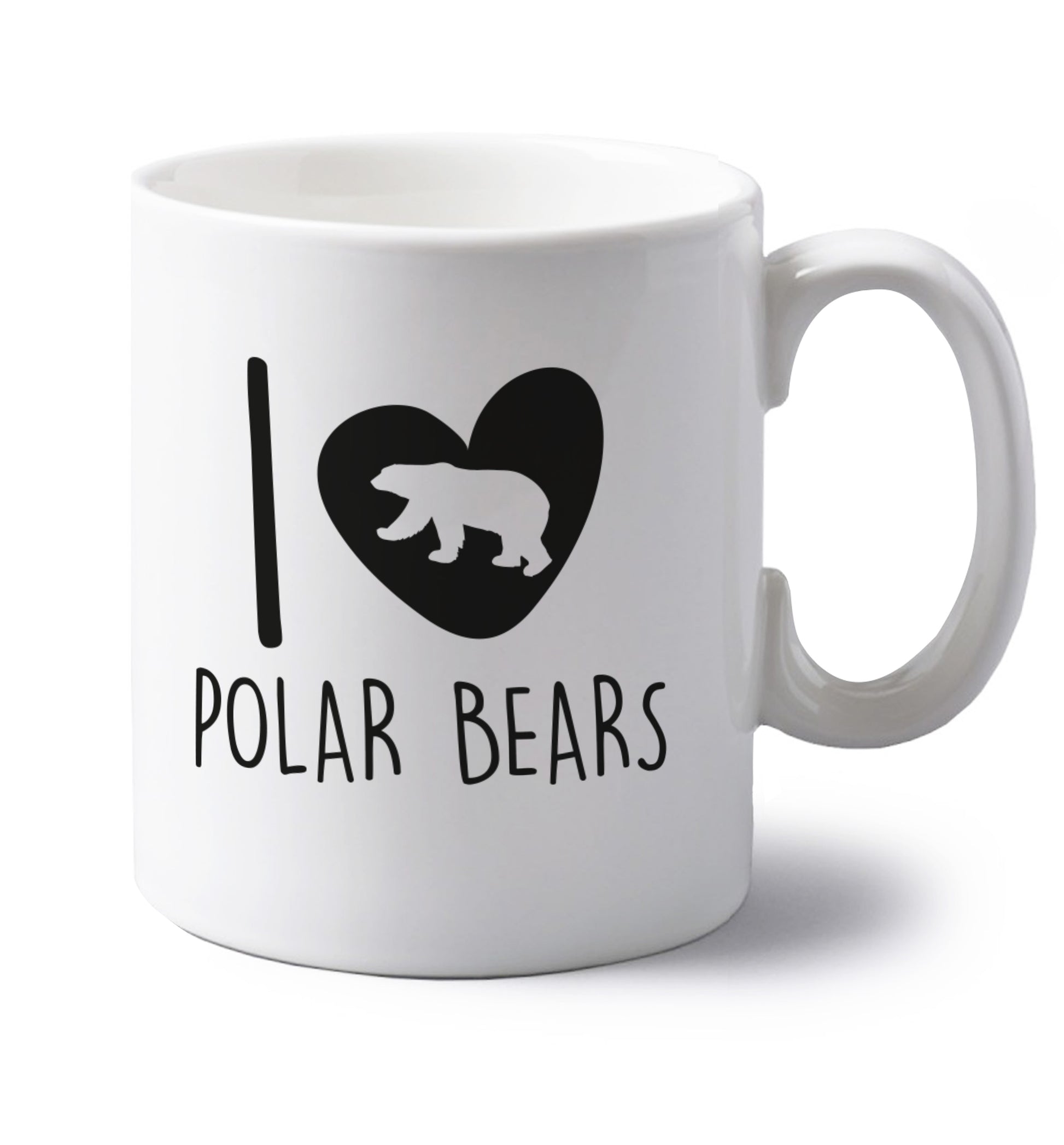 I Love Polar Bears left handed white ceramic mug 