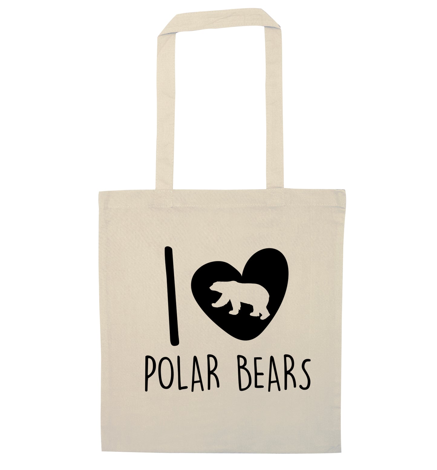 I Love Polar Bears natural tote bag