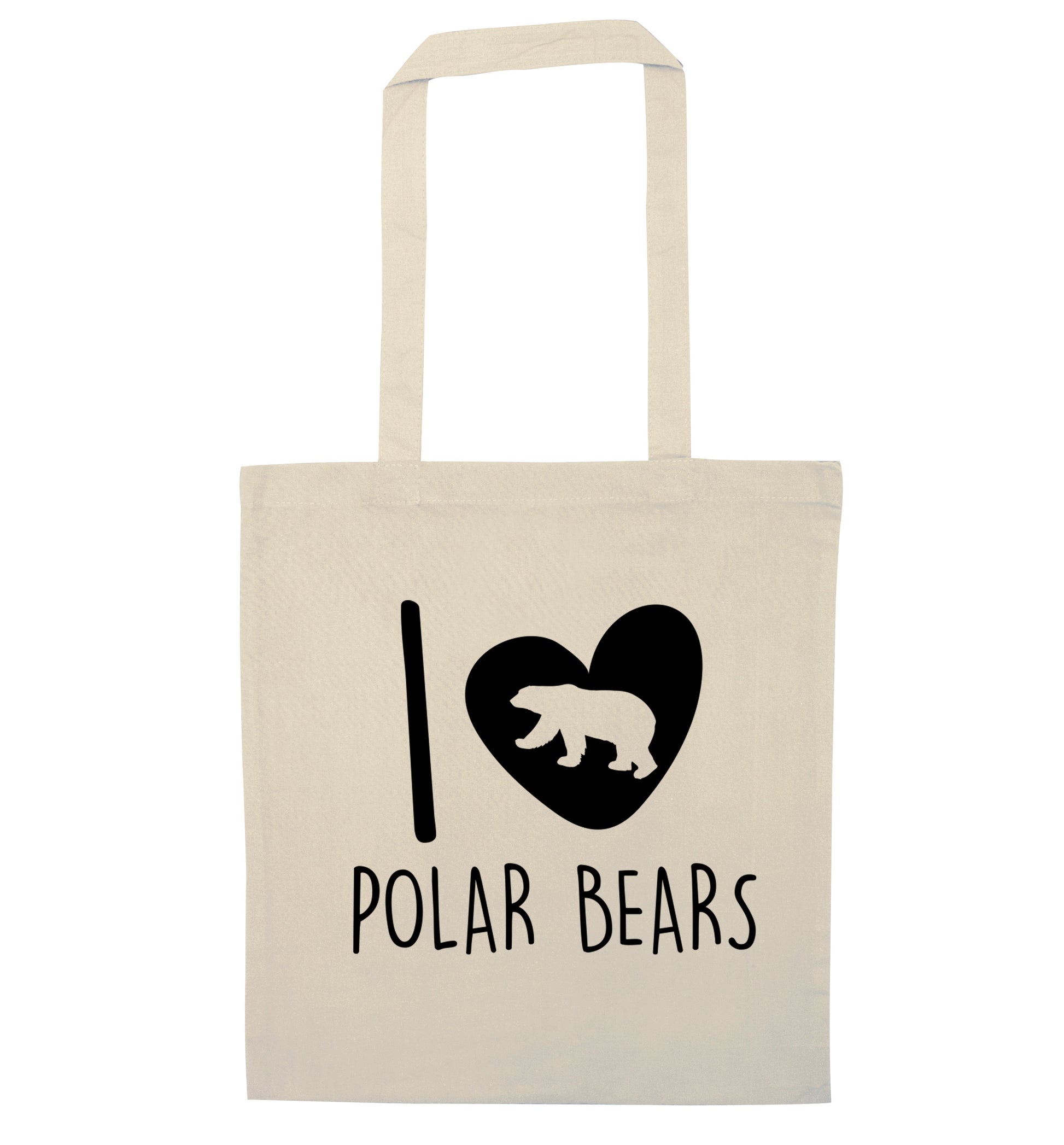 I Love Polar Bears natural tote bag